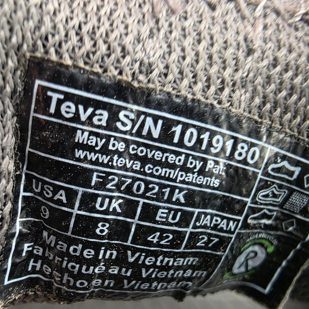Teva Omnium 2 Mens Black Grey Hiking Water Sandals Size 9 Closed Toe Hikin - Picture 2 of 7
